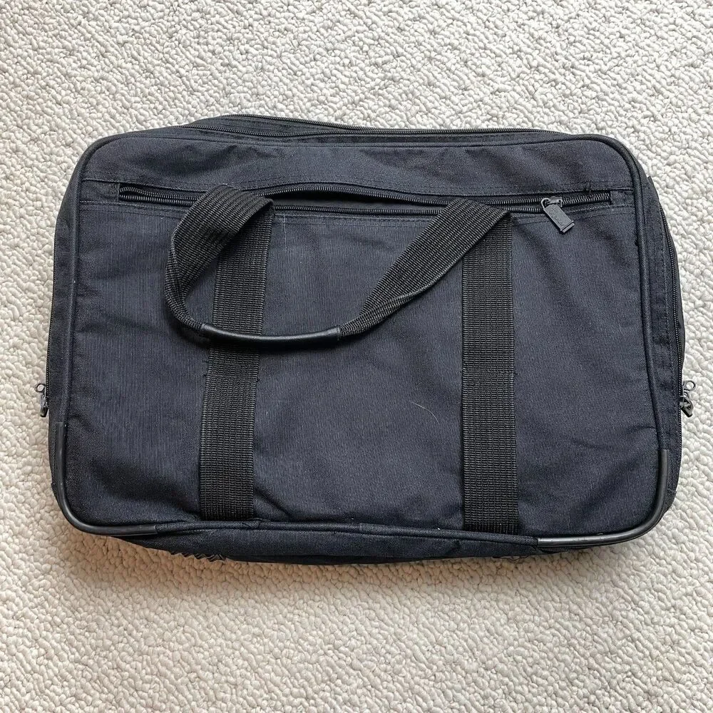 Tech Organizer Laptop Executive Messenger Travel Bag Expandable Zip Pockets